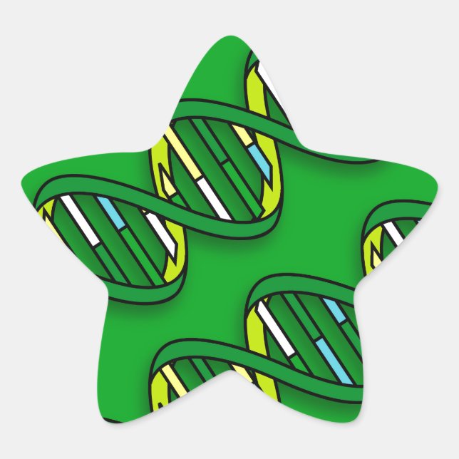 Grüne DNA Stern-Aufkleber (Vorderseite)