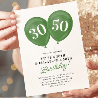 Grüne Doppelfeier Gemeinsame Geburtstagspartei Einladung