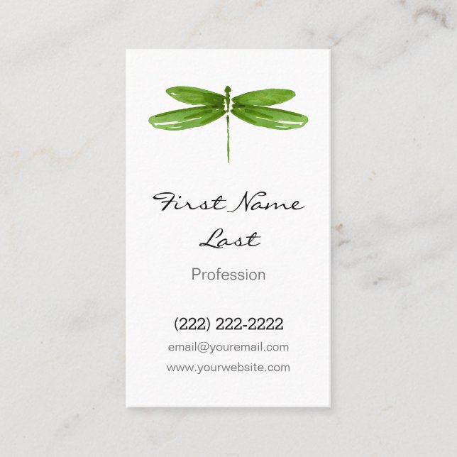 Grüne Drache-Fliegen-Karten der Visitenkarte (Vorderseite)