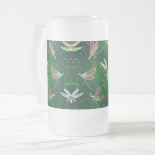 Grüne Drachenfliegen Mattierte Tasse
