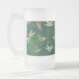 Grüne Drachenfliegen Mattierte Tasse