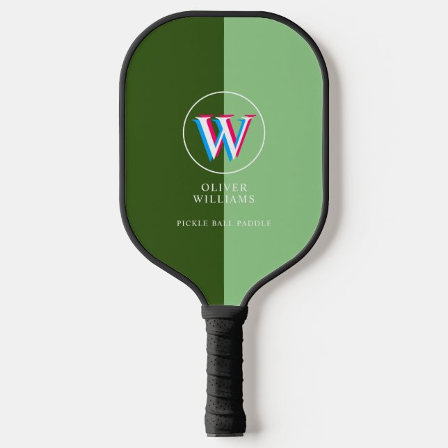 Grüne drei Ebenen mit zwei Tonen Pickleball Schläger (Vorderseite)