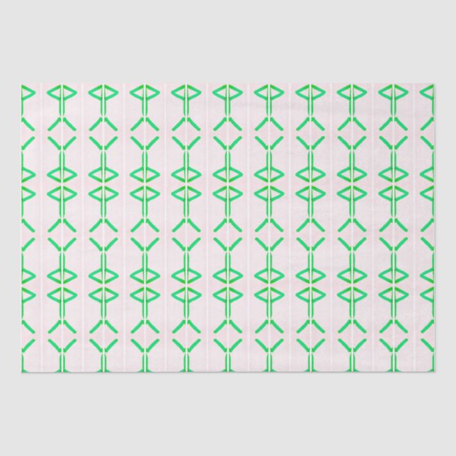 grüne Dreiecke und Diamanten Seidenpapier (Vorderseite)