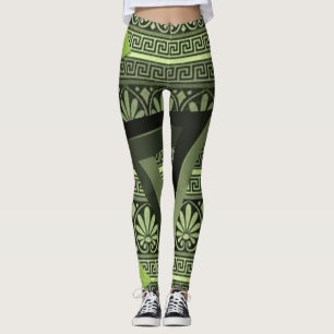grüne dreieckige schwarze Damen-Leggings Leggings
