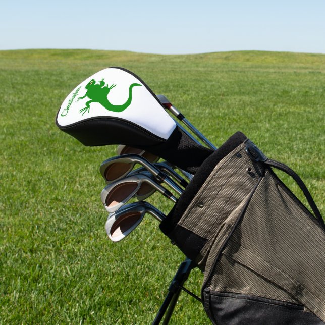 Grüne Eidechsen Design Golf Headcover (In SItu)