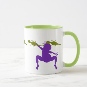 Grüne Eidechsen und Lila Tanzen Kokopelli Tasse