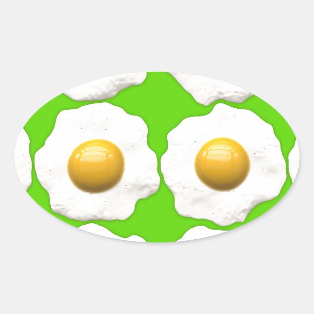 Grüne Eier Ovaler Aufkleber (Vorderseite)