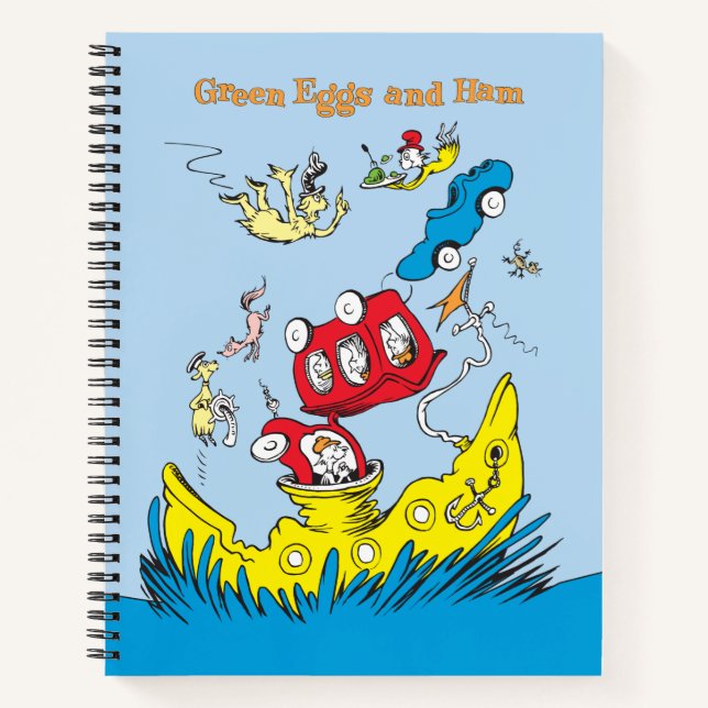 Grüne Eier und Schinken | Ich mag sie nirgendwo Notizbuch (Vorderseite)