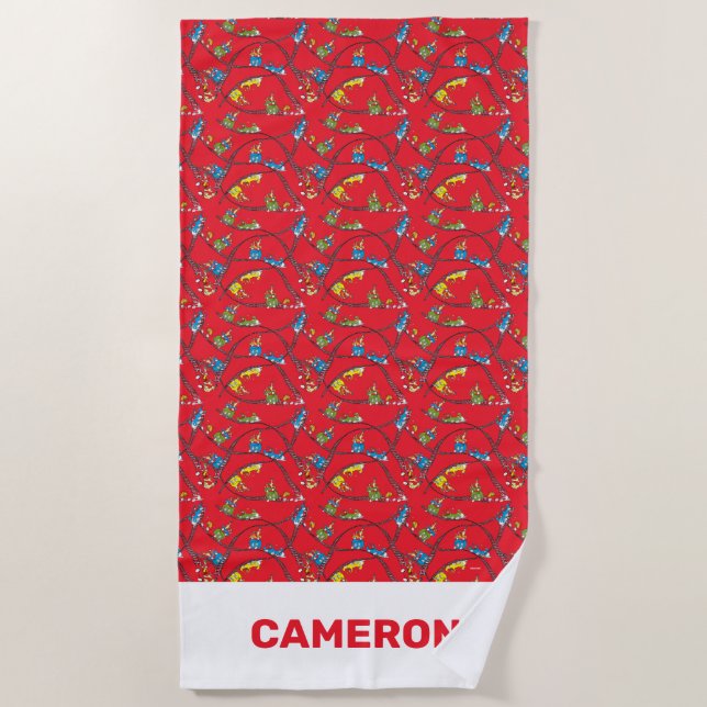 Grüne Eier und Schinken | Zugmuster Strandtuch (Vorderseite)