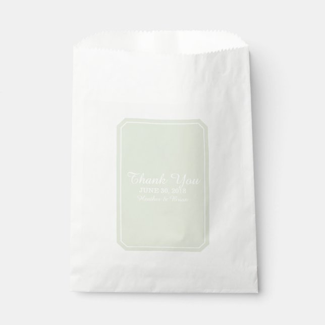 Grüne, einfach elegante Hochzeit Geschenktütchen (Vorderseite)