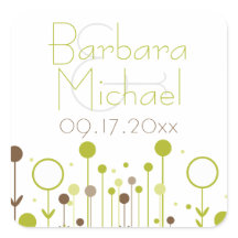 Grüne, einfache Blumentöpfe Moderne Aufkleber auf