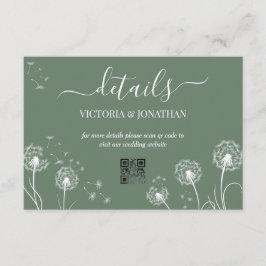 Grüne, einfache Wiese-Blume Hochzeitdetails Begleitkarte