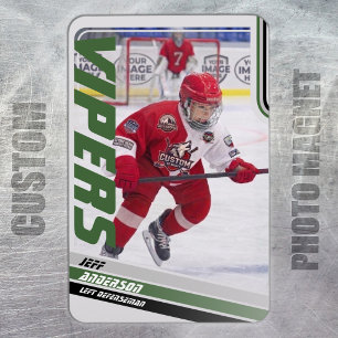 Grüne Eishockey-Sammelkarten Magnet