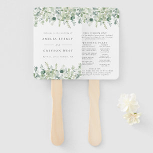 Grüne Elegant Wedding Program Fans Fächer