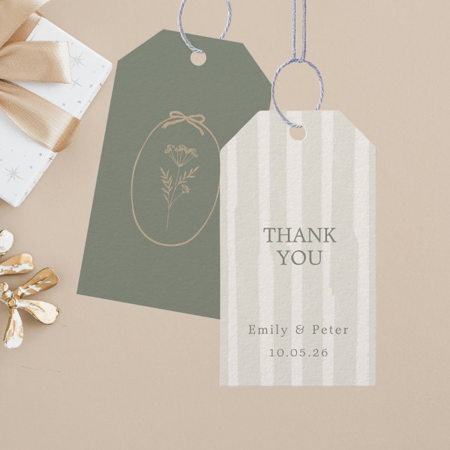 Grüne elegante Danksagung Geschenkanhänger (Von Creator hochgeladen)