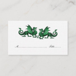 Grüne Elegante Dragons Hochzeit-Platzkarte Platzkarte