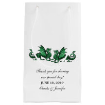 Grüne elegante Dragons Hochzeitsgeschenk-Tasche