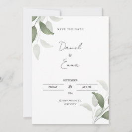 Grüne Elegante Einladung zur Hochzeit