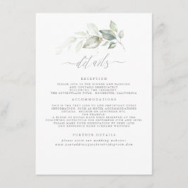 Grüne Elegante Romantische Hochzeiten Details Begleitkarte