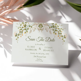 Grüne Elegante Wildblume Hochzeit speichern das Da