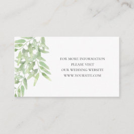 Grüne Eleganter Olivenzweig. Angaben zur Hochzeit Begleitkarte