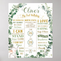 Grüne Elephant Birthday Milestone Geburtsstaten