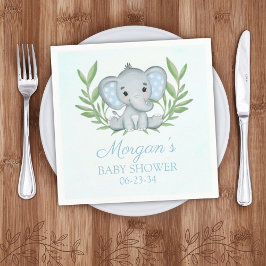Grüne Elephant Blue Boy Baby Dusche Serviette