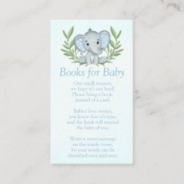 Grüne Elephant Boy Baby Shower Books für Baby Begleitkarte