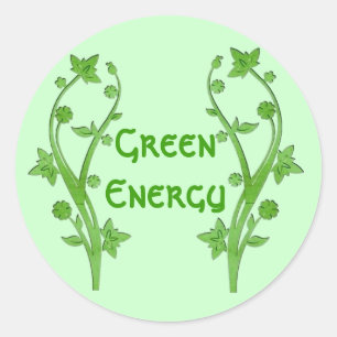 Grüne Energie Runder Aufkleber