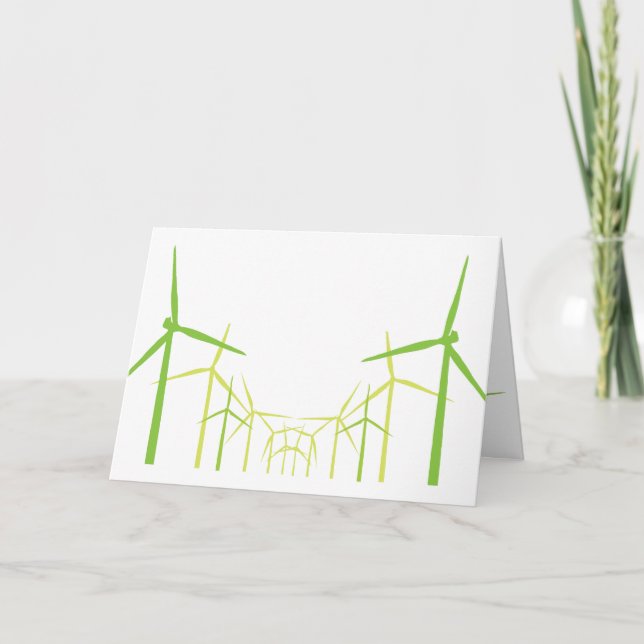 Grüne Energie-Windkraftanlage-Windmühlen-Karte Karte (Vorderseite)