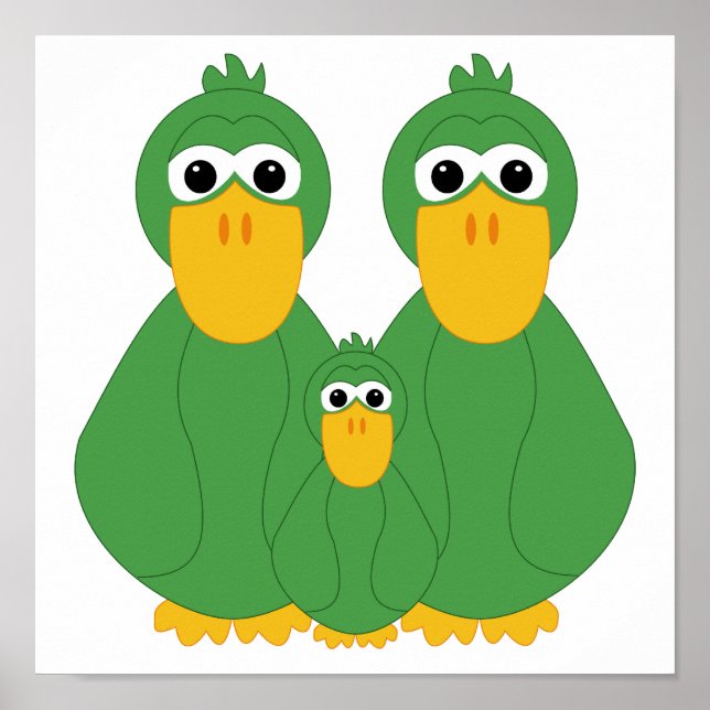 Grüne Enten und Baby goofy Poster (Vorne)