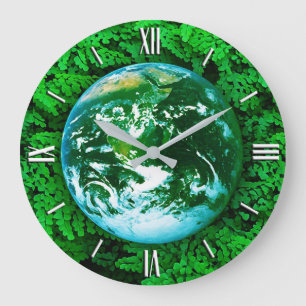 Grüne Erde - Umweltbewusstsein Große Wanduhr