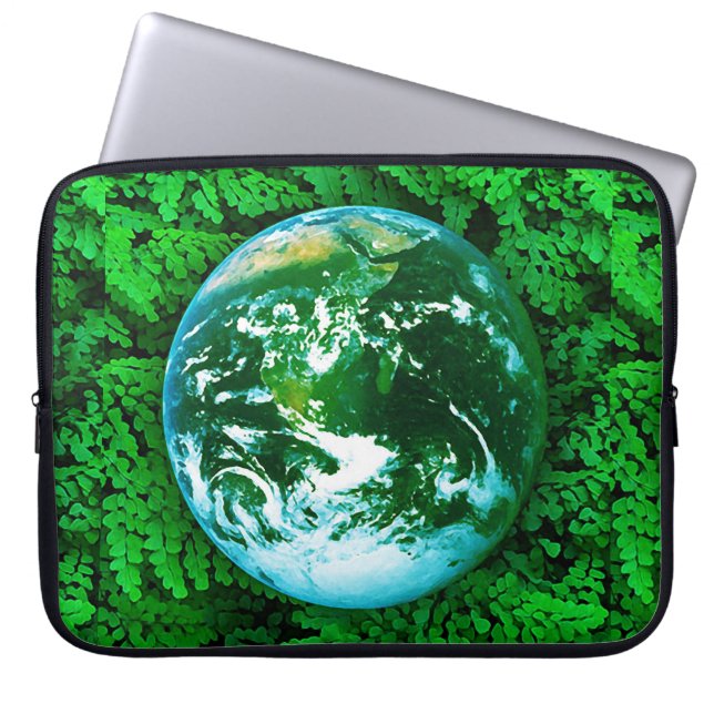 Grüne Erde - Umweltbewusstsein Laptopschutzhülle (Vorderseite)
