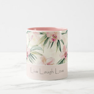 Grüne Errötende Rosa Orchideen Blumen Liebe Zweifarbige Tasse