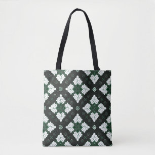 Grüne ethnische Damast Batik nahtlose Muster Tasche