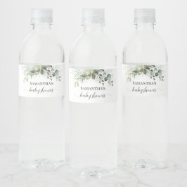 Grüne Eucalyptus Baby Dusche Wasser Flasche Etiket