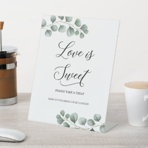 Grüne Eucalyptus Blätter Liebe ist süß Sockelschild