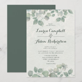 Grüne Eucalyptus Watericolor Sage Grüne Hochzeit Einladung