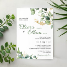 Grüne Eukalyptus-Aquarell-Botanische Hochzeit
