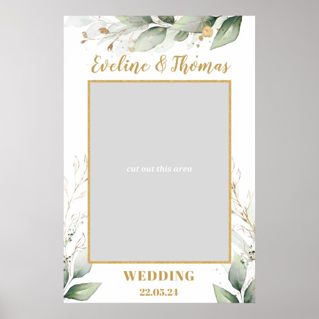 Grüne Eukalyptus Blätter boho Hochzeit Foto prop Poster (Vorne)