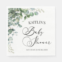 Grüne Eukalyptus-Blätter Botanische Babydusche