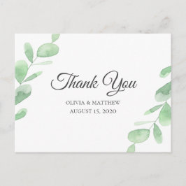 Grüne Eukalyptus-Blätter. Einfache Hochzeit Vielen Postkarte