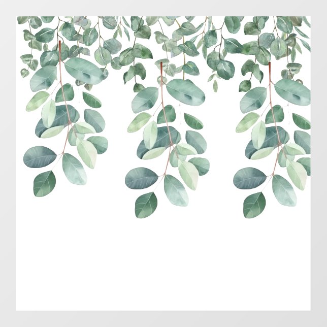 Grüne Eukalyptus-Blätter. Stil: Opak Fensteraufkleber (Blatt)
