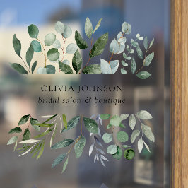 Grüne Eukalyptus-Blätter Tor Fensteraufkleber