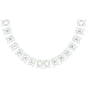 Grüne Eukalyptus-Botanik Moderne Bridal Shower Wimpelkette