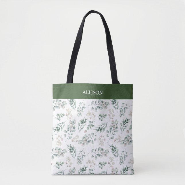 Grüne Eukalyptus der modernen Welt Personalisiert Tasche (Vorderseite)