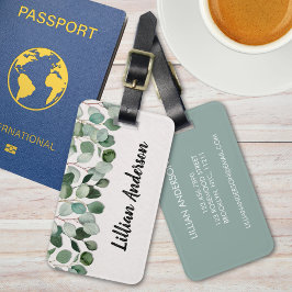 Grüne Eukalyptus-Flora Gepäckanhänger