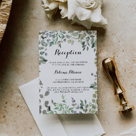 Grüne Eukalyptus Foliage Hochzeitsempfehlung Begleitkarte