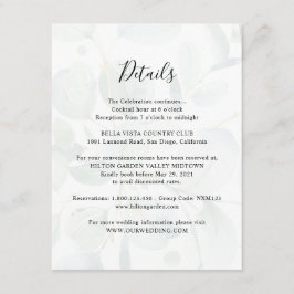 Grüne Eukalyptus Gastinformationen Begleitkarte