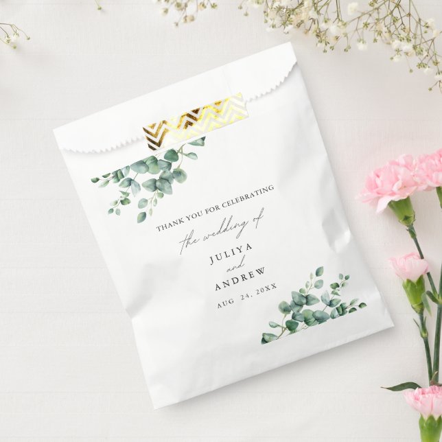 Grüne Eukalyptus-Hochzeit Geschenktütchen (Versiegelt)